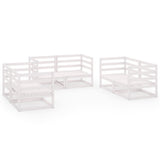 Garden Lounge Set White Solid Pine Wood 6 Pieces Modular 3075440