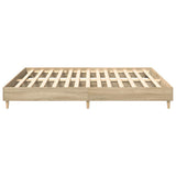 Bed Frame Sonoma oak Engineered wood, solid eucalyptus wood Double 3328701