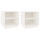 Bedside Cabinets 2 pcs White 40x34x40 cm Solid Wood Pine 813328