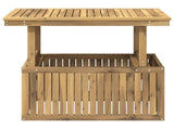 Garden Coffee Table Solid Acacia Wood Height Adjustable White 901707