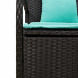 Garden Storage Bench with Cushion Black Poly Rattan 4104219