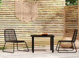 Garden Dining Set Black Powder-coated steel, glass, PE rattan 3099089