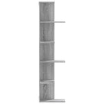 ZNTS Wall Corner Shelf Grey Sonoma 36.5x36.5x140 cm Engineered Wood 852632