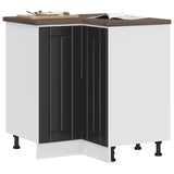 Kitchen Corner Base Cabinet Lucca Black Engineered Wood 853748