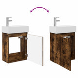 Bathroom Vanity Unit with Tap Smoked Oak 45.5 x 22.5 x 84 cm 889506