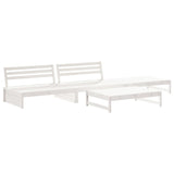 4 Piece Garden Lounge Set White Solid Wood Pine 3186628