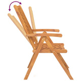 Reclining Garden Chair Set of 3 Natural wood Solid acacia wood 362232