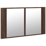 LED Bathroom Mirror Cabinet Brown Oak 80x12x45 cm Acrylic 834953