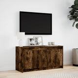 TV Cabinet with LED Smoked Oak 100x34x50 cm Engineered Wood 852212