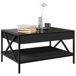 ZNTS Coffee Table with Infinity LED Black 70x50x38 cm 847702