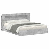 Bed Frame with Storage with Drawer Concrete Grey 200 x 200 cm 3433691