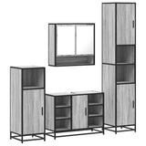 ZNTS 4 Piece Bathroom Furniture Set Grey Sonoma Engineered Wood 3301243