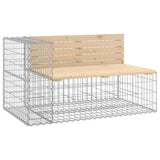 Garden Bench With Gabion Basket Pine wood colour, Galvanised steel 3196248