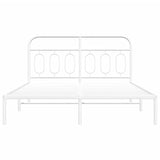 Metal Bed Frame without Mattress with Headboard White 150x200cm 377168