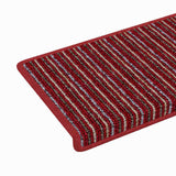 Self-adhesive Stair Mats Striped 15 pcs Red 65 x 21 x 4 cm 42011451