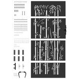 Garden Gate with Lock Black 85 x 200 cm Powder-coated steel 42015873