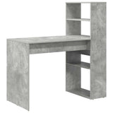 Desk with Shelf Concrete Grey 113 x 54 x 120 cm Engineered Wood 869277