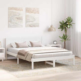 Bed Frame White 160 x 200 cm Solid Pine wood 872183