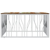 Coffee Table Silver Stainless Steel and Solid Wood Reclaimed 350072