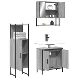 3 Piece Bathroom Furniture Set Grey Sonoma Engineered Wood 3214703