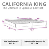 Bed Frame without Mattress White California King Faux Leather 346939