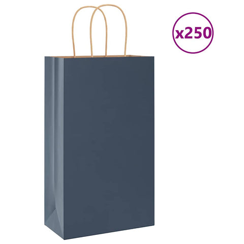 ZNTS Paper Bags 250 pcs with Handles Blue 21x11x36 cm 4101701