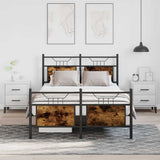 Bed Frame without Mattress Smoked Oak 120x190 cm Small Double Engineered Wood 4106758
