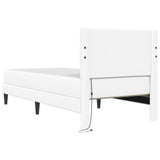 Bed Frame with LED Strip Lights White 90 x 190 cm Faux Leather 3415284