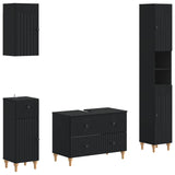 4 Piece Bathroom Cabinet Set ALKMAAR Black Engineered Wood 3417910