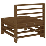 Garden Middle Sofa Honey Brown Solid Wood Pine 825614