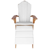 Garden Adirondack Chair with Footrest Natural Solid Teak Wood 42041353