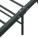 284685 Bed Frame without Mattress Grey Metal 100x200 cm
