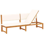 Sun Lounger Reclining Brown 200 x 57 x 75cm Solid Acacia wood 4108112