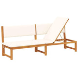 Sun Lounger Reclining Brown 200 x 57 x 75cm Solid Acacia wood 4108112