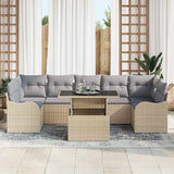 Garden Sofa Set with Cushion Manual 8 pcs Beige Poly rattan 3357153