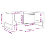 Coffee Table Artisan Oak 90x50x36.5 cm Engineered Wood 857341