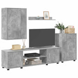 TV Cabinet Set Wall-mounted 4 pcs Concrete Grey Engineered wood 3397899