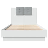 Bed Frame without Mattress White 75x190 cm Small Single 3209975