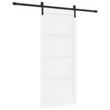 Sliding Door White and Black 86 x 198.5 cm Solid Pine Wood 3333203