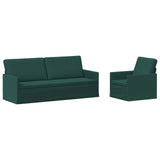 Sofa Set 2 pcs Dark Green Fabric 3433167