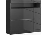16 Shoe Pair Storage Cabinet, with Flip Doors - High Gloss Black T3398P343168