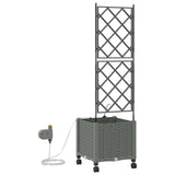 Garden Planter with Irrigation&Wheels Light Grey PP 3422952