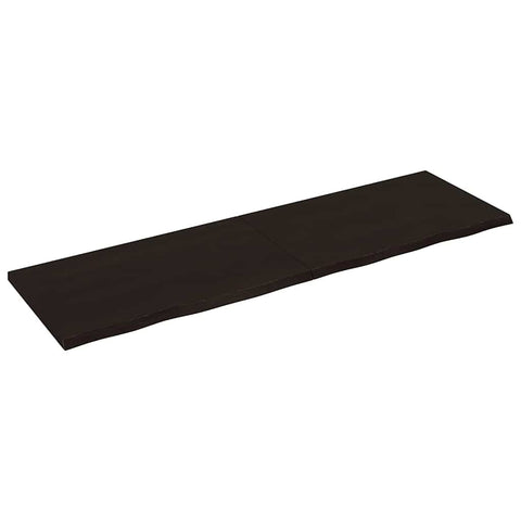 Table Top Dark Brown 200x60x cm Treated Solid Wood Oak 3156462