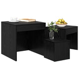 Coffee Table 3 pcs Black Oak Engineered Wood 875034