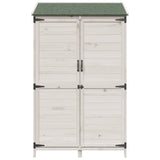 Garden Shed with Roof White 106.5 x 56 x 176 cm Solid Fir Wood 42033449