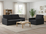 Sofa Set 2 pcs Black Velvet 3433196