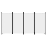 4-Panel Room Divider White 346x180 cm Fabric 350262