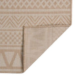 Outdoor Flatweave Rug 100x200 cm Brown Stripes 340864