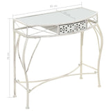 Side Table French Style Metal 82x39x76 cm White 245935