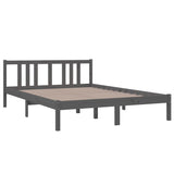 Bed Frame without Mattress Grey Solid Wood 140x200 cm 814886